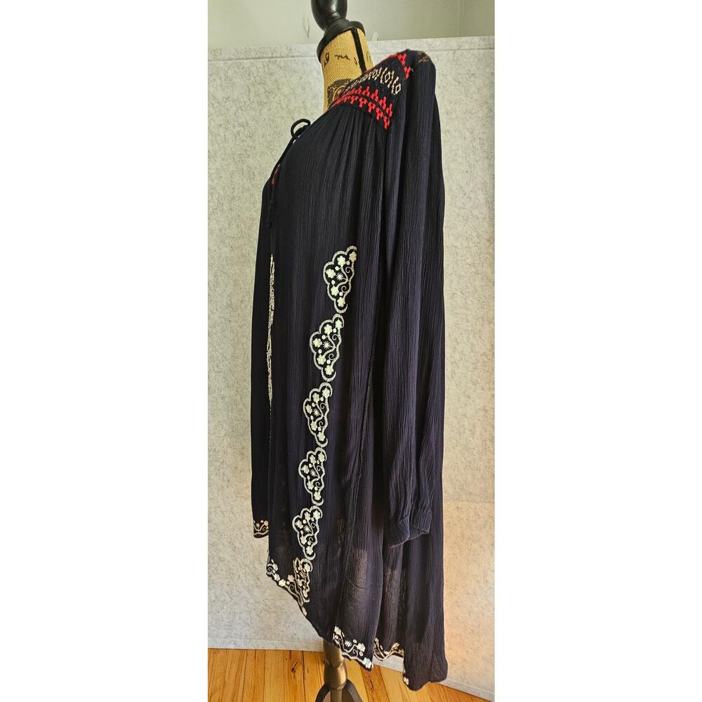 Anthropolgie Hazel Dress Embroidered Peasant Flowy, Boho 100% Viscose Aztec Sz S - Picture 7 of 15